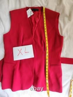 Zara Co-ord Set Belted Vest + Flared pants Red Zw Collection Red Sz XL BNWT