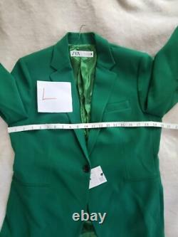Zara Co-ord Set Straight-cut Blazer Sz L + Pants Sz M ZW Collection Green BNWT