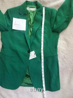 Zara Co-ord Set Straight-cut Blazer Sz L + Pants Sz M ZW Collection Green BNWT