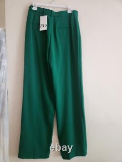 Zara Co-ord Set Straight-cut Blazer Sz L + Pants Sz M ZW Collection Green BNWT