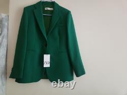 Zara Co-ord Set Straight-cut Blazer Sz L + Pants Sz M ZW Collection Green BNWT