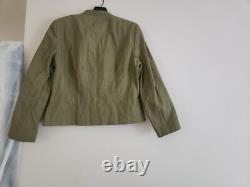 Zara Set Wrinkled Cropped Jacket + Full Skirt Zw Collection Sz L Green BNWT