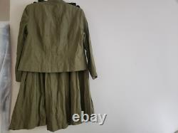 Zara Set Wrinkled Cropped Jacket + Full Skirt Zw Collection Sz L Green BNWT