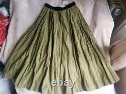 Zara Set Wrinkled Cropped Jacket + Full Skirt Zw Collection Sz L Green BNWT
