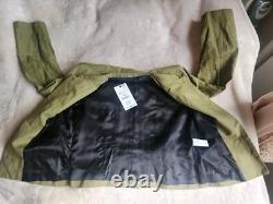 Zara Set Wrinkled Cropped Jacket + Full Skirt Zw Collection Sz L Green BNWT