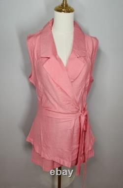 119,00 $ Ensemble short 2 pièces Lizette Collection haut gilet portefeuille tenue de villégiature taille M