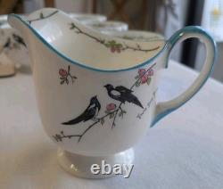 1926 Paragon Porcelaine Fine Deux pour Joie Service à Thé de 21 Pièces et Assiette à Gâteau en Très Bon État