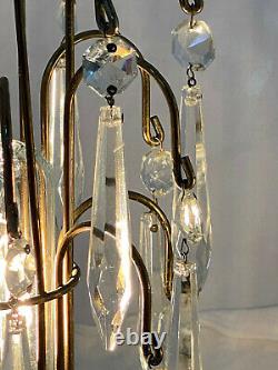 1950 Waterford Style Lampes De Table Art Déco Avec Prismes En Cristal Ensemble De Deux