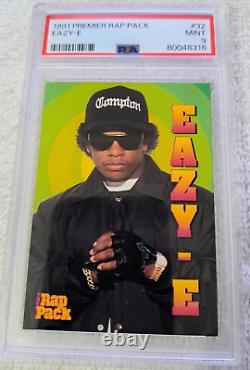 1991 PREMIER RAP PACK EAZY-E Rookie (N. W. A.) #32 PSA 9 Mint Trading Card

<br/> 


	<br/>  1991 PREMIER RAP PACK EAZY-E Recrue (N. W. A.) #32 PSA 9 Carte de Collection Menthe