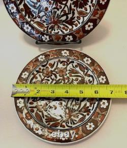 2 Ikaros Rhodes Grèce Assiettes Décoratives Suspendues VTG MCM Peintes à la Main Signées