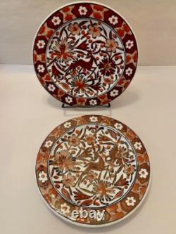 2 Ikaros Rhodes Grèce Assiettes Décoratives Suspendues VTG MCM Peintes à la Main Signées