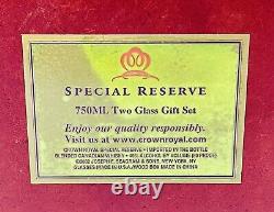 2002 Crown Royal Special Reserve 750ml Two Glass Wooden Gift Set (no Bottle)