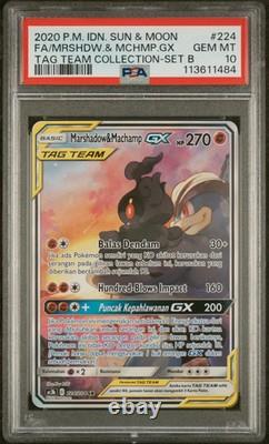 2020 Pokémon Mrshdw. & Mchmp. GX Collection Équipe TAG Indonésienne #224 PSA 10