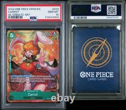 2024 One Piece CCG Carrot Art alternatif Holo PSA 10 GEM MINT #023 OP08-023 Minks