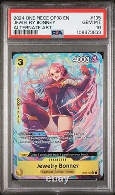 2024 One Piece anglais Op08-deux Légendes Art alternatif #105 Jewelry Bonney PSA 10