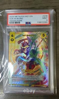 2025 MetaZoo Ensemble de Base Sun Wukong Rare Cachée PSA 9 238/214