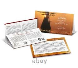 400e Anniversaire Du Mayflower Voyage Two-coin Gold Proof Set In Hand