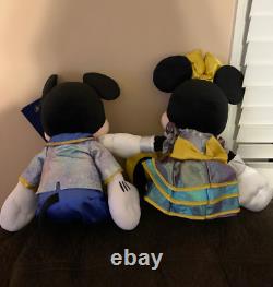 50e anniversaire de Walt Disney World Ensemble de deux peluches Mickey et Minnie Mouse NWT