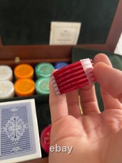 Acca Castellani Ensemble de poker italien en argent 925 avec boîte en bois, cartes et jetons, neuf sous scellé