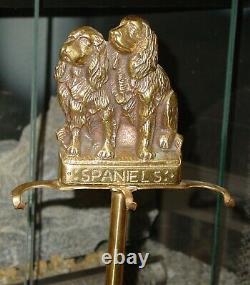 Antique Original European Complet Fireplace Brass Tool Set Deux Espagnols Motif