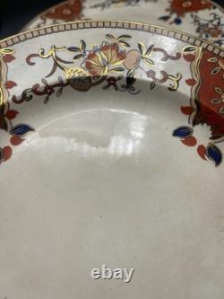 Assiette à dîner en Imari Antique Davenport Longport, ensemble de deux, 1793-1820