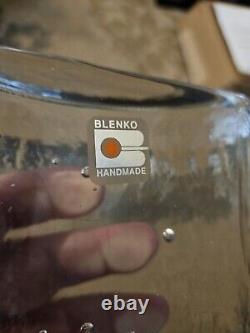 BLENKO Demi-lune Ensemble de deux serre-livres en verre transparent, conçu par Wayne Husted