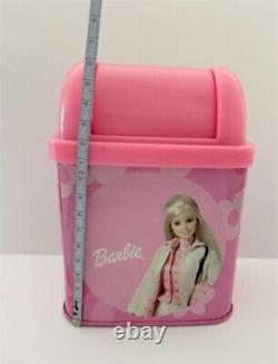 Barbie Retro Ensemble De Deux Poubelles Et Boîte D'accessoires Rose Mignon Rare Collection Utilisé