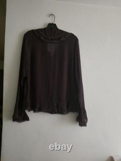 Blouse à volants en perles ZARA + jupe à volants en perles ZW Collection marron