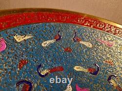 Bol en laiton peint chinois de 24cm, ensemble de deux