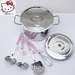 Bonjour Kitty Deep Pan À Deux Mains Et Outil De Cuisine, 4 Pièces Sanrio F / S