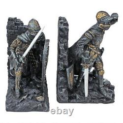 Bookends Medieval King Arthur's Guarding Knights Statues Set Of Two