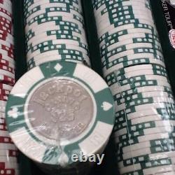 CASINO JACKPOT LAS VEGAS Ensemble complet de 500 jetons de poker en espèces dans une mallette RARE