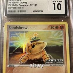 CGC 10 Sabelette EX Delta Species 82/113 Carte Pokémon Reverse Holo estampillée