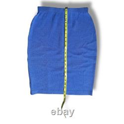 COLLECTION ST JOHN Ensemble Jupe Veste TAILLE 4 Tangerine Bleu Tricot