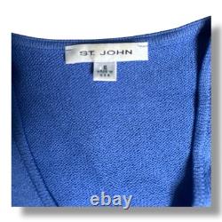 COLLECTION ST JOHN Ensemble Jupe Veste TAILLE 4 Tangerine Bleu Tricot