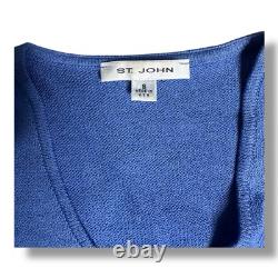 COLLECTION ST JOHN Ensemble Jupe Veste TAILLE 4 Tangerine Bleu Tricot