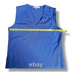 COLLECTION ST JOHN Ensemble Jupe Veste TAILLE 4 Tangerine Bleu Tricot