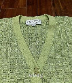 COLLECTION ST. JOHN Ensemble de cardigan et jupe en tricot Tropic Lime Taille 4 / Petite