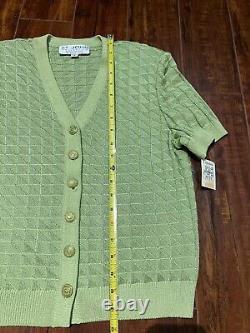 COLLECTION ST. JOHN Ensemble de cardigan et jupe en tricot Tropic Lime Taille 4 / Petite