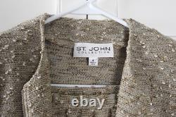 COLLECTION ST. JOHN Ensemble de top et jupe en tweed clouté 2 pièces à 1890 $ Taille 4