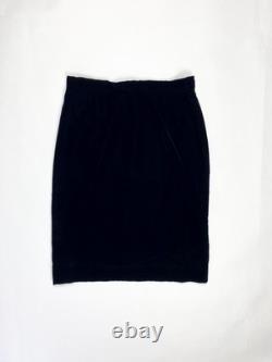 Calvin Klein Collection Automne 1994 Ensemble Jupe en Velours de Soie Noir Vintage 8