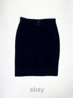 Calvin Klein Collection Automne 1994 Ensemble Jupe en Velours de Soie Noir Vintage 8
