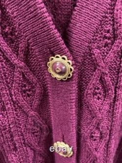 Cardigan St John Collection ensemble deux pièces taille 14 L fuchsia en laine habillé, excellent état