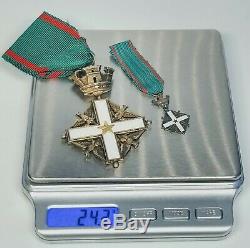 Circa 1960 République Italienne Ordre Du Mérite Commandant Croix Deux Pièces Ensemble De Médailles