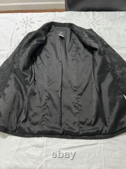 Collection DD Femme Ensemble Deux Pièces Noir Floral Paisley Taille 4 Fabriqué en Italie