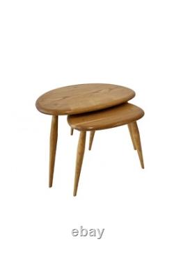 Collection Ercol Pebble Ensemble de Deux Tables en LT Clair W49cm D34cm Prix de Vente Conseillé £620