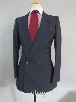 Collection Europa vintage bleu marine 4 en 1 costume complet croisé à devant plat taille 36 R