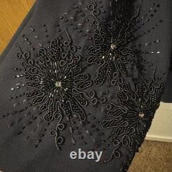 Collection Exécutive Ensemble veste et jupe ornés de perles pour femme grande taille 24W gris foncé formel