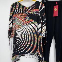 Collection IC Connie K Tenue Arc-en-ciel Haut Pantalon Rayé Paisley Femmes S, M