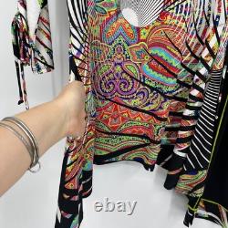 Collection IC Connie K Tenue Arc-en-ciel Haut Pantalon Rayé Paisley Femmes S, M